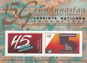Naciones Unidas Viena 1990 Yvert SS 5 45 Aniv. ONU MNH - Imagen 1 de 1