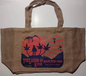 THE LEGEND OF KUSH 12"X15" BURLAP TOTE BAG MARIJUANA POT LEAF 420 WEED CANABIS - Picture 1 of 2