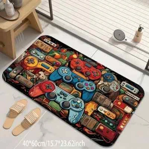 Novelty Retro Gaming Controller Design Kitchen Mat, Bathroom Rug for Game Room - Picture 1 of 4