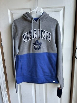 NWT Mens Fanatics Toronto Maple Leafs Stitched Gray Hoodie Authentic Pro Sz M - Image 1 of 4
