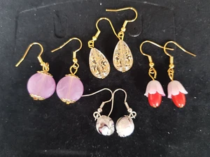 Earrings x4 Handmade beaded - Picture 1 of 1