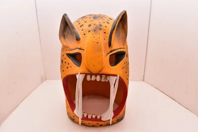 Leopard Alebrije LARGE Mask MASTERPIECE Oaxacan Wood Carving FOLK ART JUAN RUIZ - Image 1 of 4