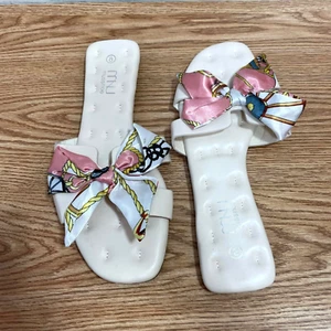 Flache Sandalen für Damen elegante Schleife Damen Sandalen, Größe 8 - Bild 1 von 5