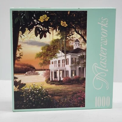 Vintage Masterworks Sunrise on The Mississippi River Steamboat Antebellum Puzzle - Image 1 of 4