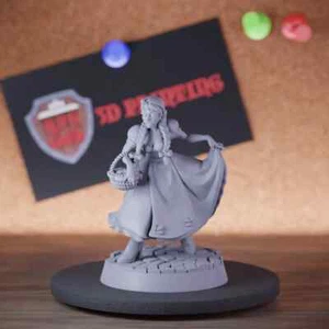 Townfolk Flower Girl Miniature Dungeons and Dragons DnD 5e TTRPG Pathfinder - Picture 1 of 8
