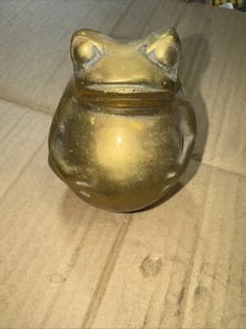 Vintage Brass Buddha Frog Piggy Bank (Made in Korea?) - Picture 1 of 5