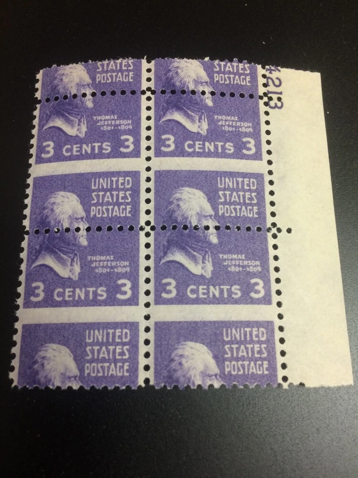 Presidential 3cent Plate Block Misperfed Minh - Image 1 of 1
