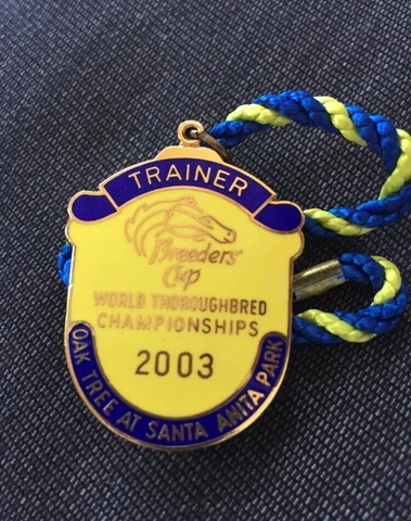 Breeders Cup Oak Tree At Santa Anita Park 2003 Lapel Pin Badge Trainer Bracelet Cover