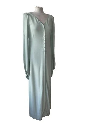 Винтажный Biba брюки костюм 2 изделия куртка средний новом зеленый 70-х креп макси длиной - Изображение 1 из 4