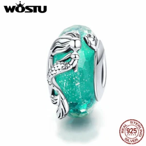 Wostu Mermaid Hot 925 Sterling Silver Charm Beads European Women Jewelry Gifts - Picture 1 of 6