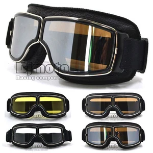 Vintage Retro Motorcycle Motorbike Goggles Glasses Retro Helmet Off Road Eyewear - Imagen 1 de 16