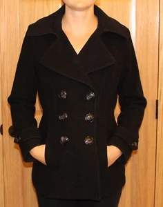 London Fog Women's Medium Black Peacoat Wool - Picture 1 of 5