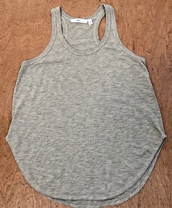 Camiseta Wilt Mujer Gris Medio Espalda Corredora 100% Algodón Camiseta sin mangas Hecha en EE. UU. - Imagen 1 de 9
