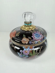 MacKenzie Childs Flower Market esmalte negro calabaza maceta tarro - Imagen 1 de 7