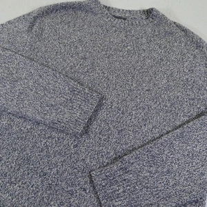 Suéter J.Crew Para Hombres XL Azul Gris Lana Merino Cuello Redondo Tejido Mármol Pullover Suave - Imagen 1 de 8