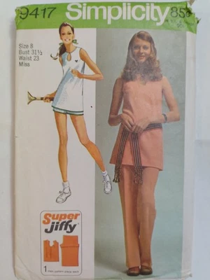 Pants Shorts Tunic Top 8 Simplicity 9417 Sewing Pattern Cut VTG Jiffy Easy Knit - Image 1 of 4