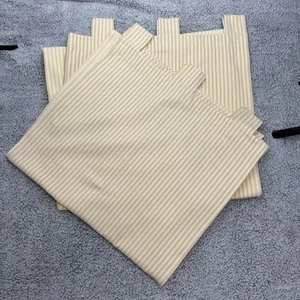 Restoration Hardware Curtain Panels 2 Tab Top Yellow Ticking 48 x 88" Cotton - Picture 1 of 2