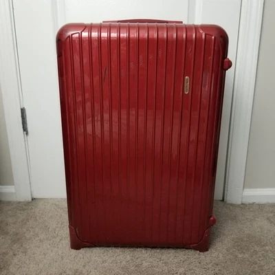 Maleta Rimowa Salsa Policarbonato 24" Roja 2 Ruedas Equipaje Facturación Alemania Foto 1 de 4