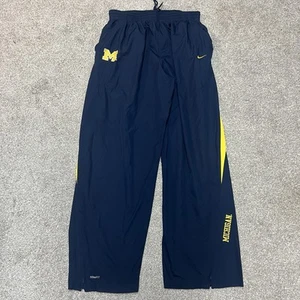 Vtg Michigan Wolverines Pants Mens XL Blue Nike Fit Storm Team Track Pants Y2K - Picture 1 of 8