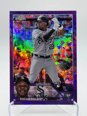 2023 Topps Chrome Logofractor Edition OSCAR COLAS (RC) | Purple Refractor /250 - Image 1 of 2