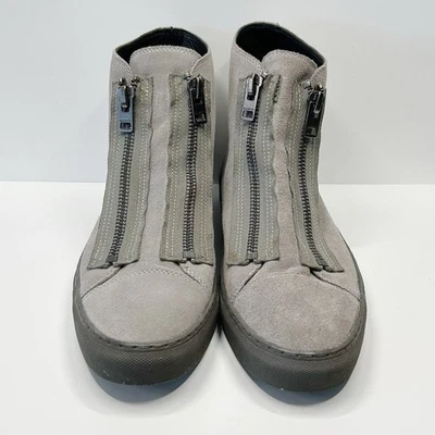 ALL SAINTS Grey Suede Hi Top Trainers Sneakers Zip Up Size EU 43 US 10 - Image 1 of 4