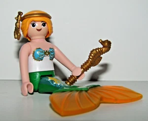 Playmobil Mermaid w/ green tail, golden lobster crown & scepter - C3 - Picture 1 of 4