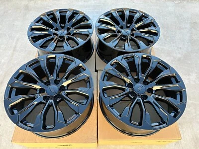 2025 22" Black Set of 4 Wheels Chevy Silverado Tahoe Suburban GMC Sierra Yukon - Image 1 of 4