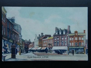 LUTON Park Square shows PUBLIC BENEFIT BOOT COMPANY c1907 Postcard by W.H. Cox - Picture 1 of 2