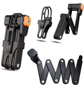 Fold Bike Lock, Heavy Duty 4-Digit Anti-Theft Chain for Bike/Scooter - Picture 1 of 7