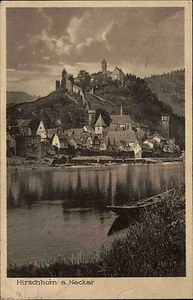 Hirschhorn am Neckar Postkarte 1927 Blick über den Fluß auf die Burg Hirschhorn - Picture 1 of 2