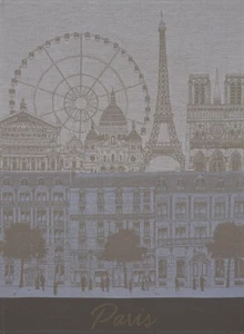 Jacquard Francais "Paris Panorama"(Azure), Woven cotton tea towel. France - Picture 1 of 2
