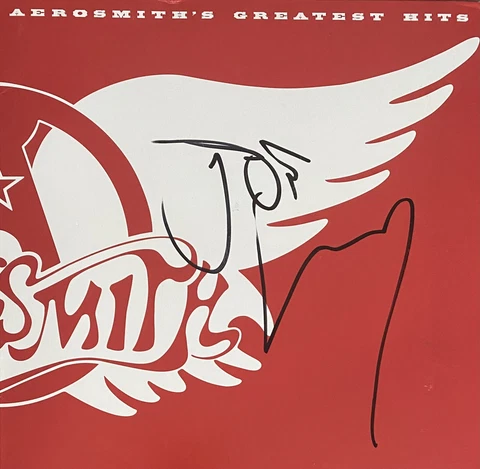 Aerosmith Signed Album Joe Perry Autographed Record Greatest Hits Vinyl JSA cer Cover