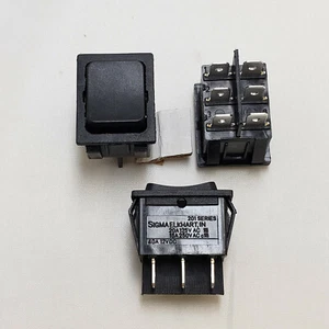 201S-15 SIGMA SWITCHES REPLACEMENT SWITCH DPDT BLACK MOMENTARY ON OFF  - Imagen 1 de 1