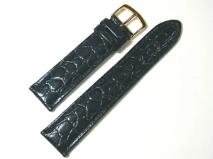 20mm Hadley-Roma Crocodile Embossed Navy Leather Watch Band Strap MS717 - Picture 1 of 3