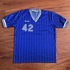 Vintage Score by American Soccer Futball Blue V-Neck Jersey Adult XL USA #42 NWT - Picture 1 of 12
