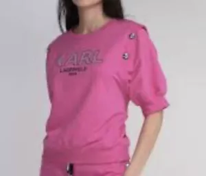 Karl Lagerfeld Sweatshirt rosa Logo Größe L Damen Paris NEU - Bild 1 von 12