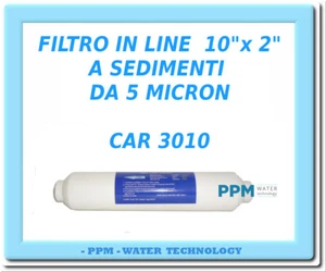 FILTRO IN LINE PER SEDIMENTI  10" X 2"  DA 5 MICRON - OSMOSI INVERSA- CAR3010 - Imagen 1 de 4