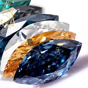 Marquise Crushed Ice Cut Moissanite Loose Stone Multicolor Gemstones For Jewelry - Picture 1 of 24
