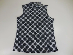Once & Again NYC Collection (B1-007) Size L Women’s Geometric Print Stretch Top  - Picture 1 of 12
