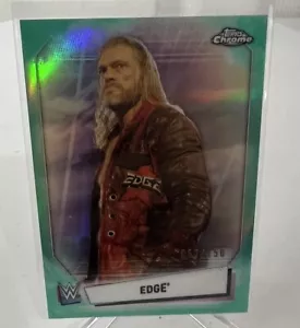 2021 WWE Topps Chrome Aqua Refractor #19 Edge 062/150 Rated R Superstar - Picture 1 of 9