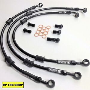 OHA Stainless Braided Front Brake Lines for Kawasaki Z1000 2003 2004 2005 2006 
