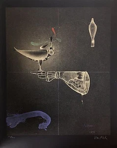 Paul Wunderlich, Edición Limitada. Litografía original, firmada a mano, "Guante y halcón" - Imagen 1 de 1