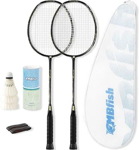 Badminton Racket Set with 2 Carbon Fiber Rackets, 3 Shuttlecocks - Picture 1 of 5