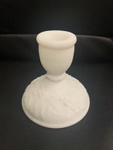 Imperial Glass Grape and Leaf Candleholder Milk Glass Satin - Picture 1 of 3