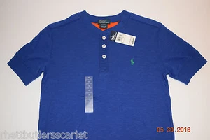 NEW Polo RALPH LAUREN POLO Boy's Henley Rugby Royal Blue Sz 14-16/NWT - Picture 1 of 3