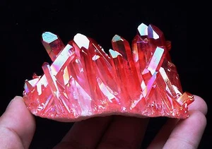 177.4g TOP PRETTY RED FLAME AURA Quartz Crystal point cluster Healing - Picture 1 of 12