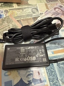 HP USB-C 65W AC Adapter Model TPN-LA23 USB Type C Charger L65505-001 - Picture 1 of 6
