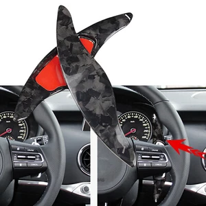 1Pair Steering Wheel Shift Paddle Extension For KIA Stinger 2018-23 Carbon Fiber - Picture 1 of 9