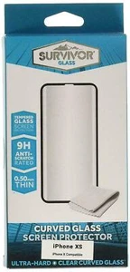 20x Griffin Survivor iPhone X/XS Curved Tempered Glass Screen Protector Black - Picture 1 of 4