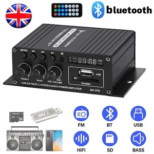 400W bluetooth Power Digital Amplifier HIFI FM Audio Home Car W/ Remote Control - Picture 1 of 12